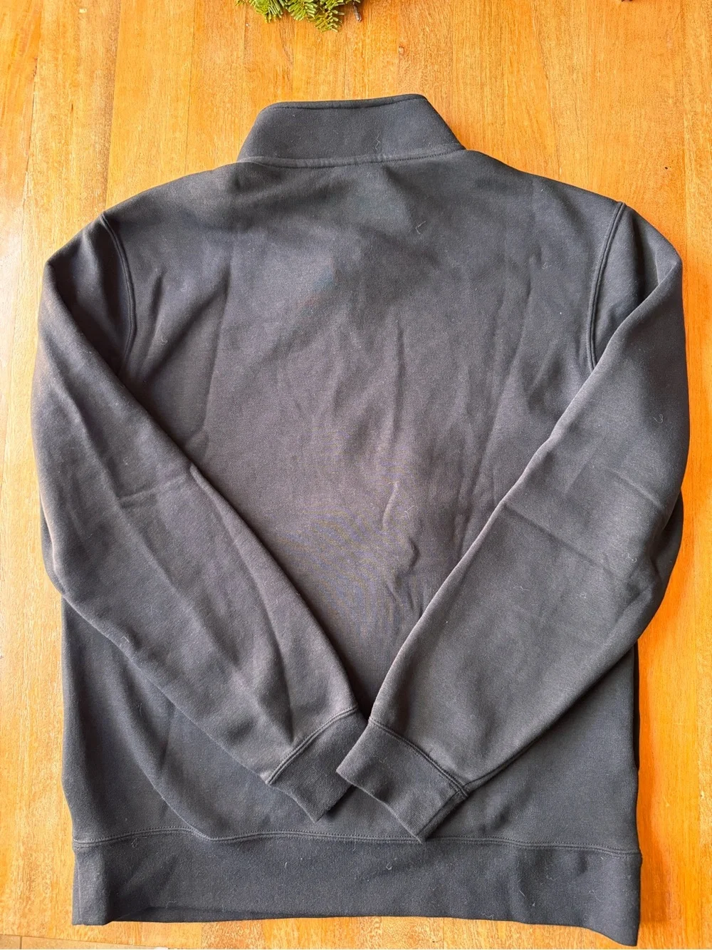 Nike Men’s Black Half-Zip Sweater with White Logo size medium